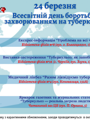 До Всесвітнього дня боротьби з туберкульозом