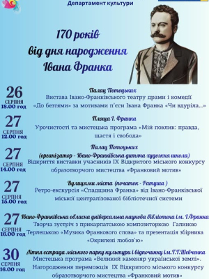 Заходи до відзначення 170-річчя Івана Франка